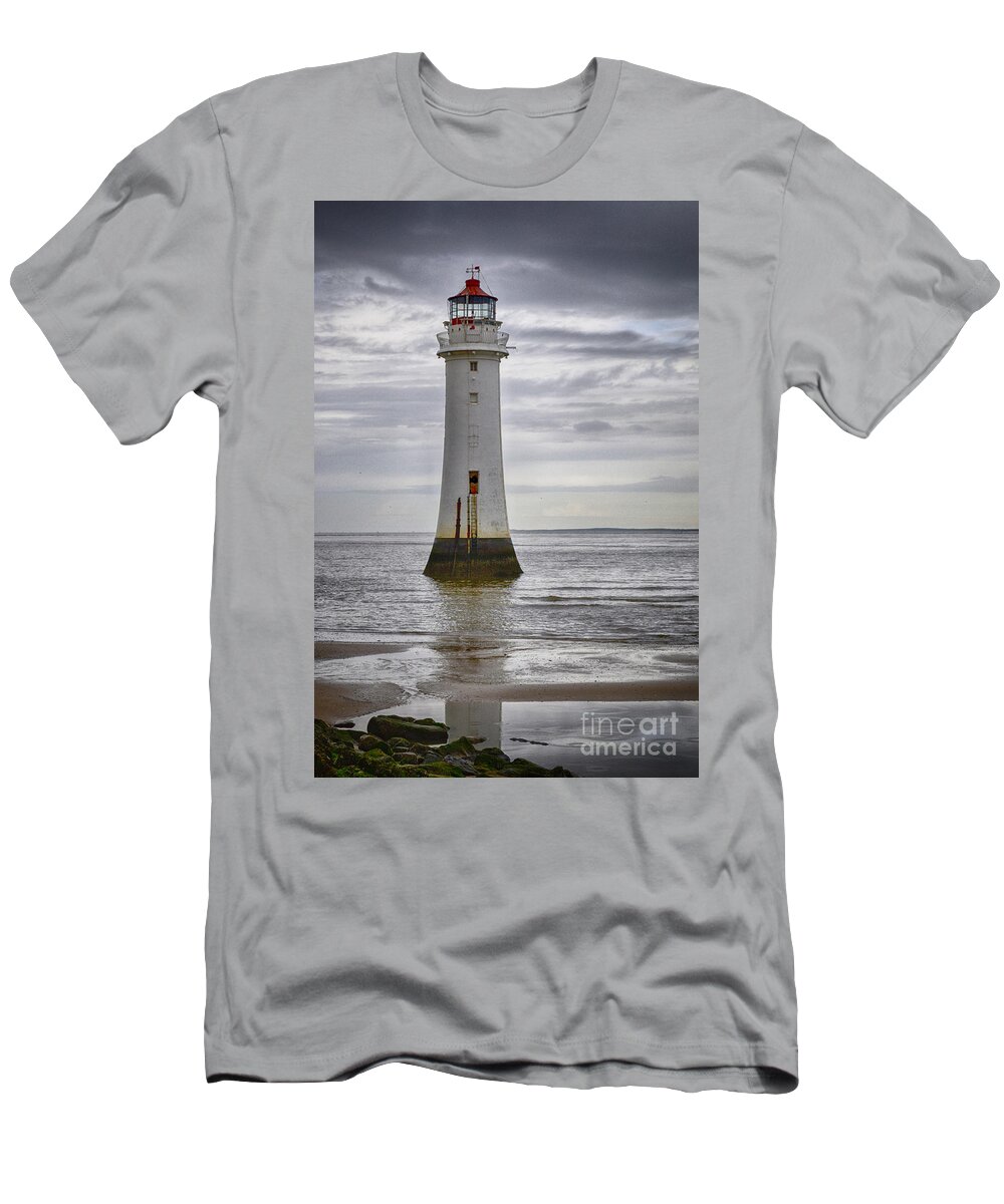 Seascape T-Shirt featuring the photograph Fort Perch Lighthouse by Spikey Mouse Photography