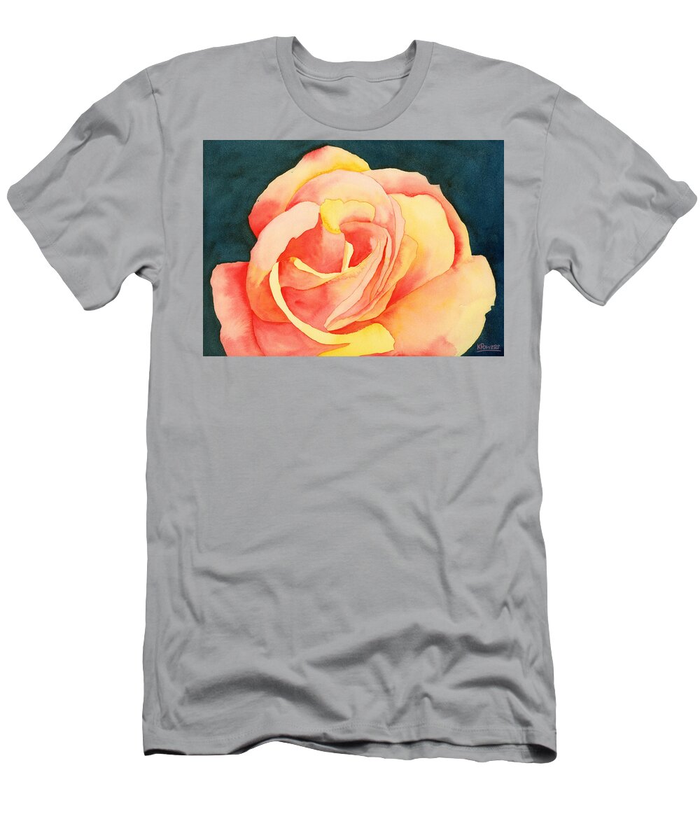 Rose T-Shirt featuring the painting Forty-Five Minute Rose by Ken Powers