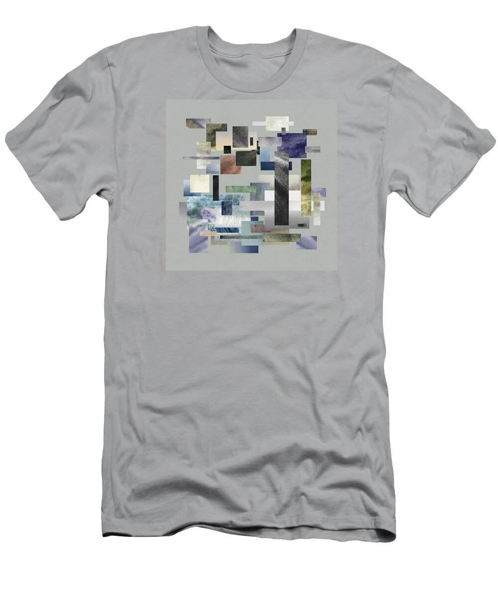 Gray T-Shirt featuring the painting Forty Nine Shades Of Gray I by Irina Sztukowski