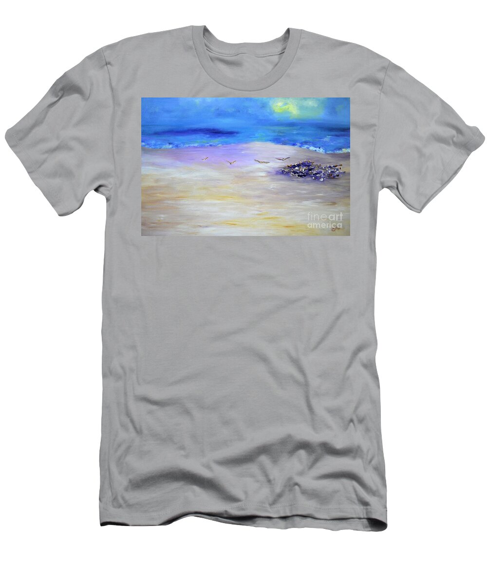 Beach T-Shirt featuring the painting Freedom by Claire Bull