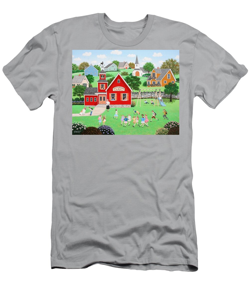 Landscape T-Shirt featuring the painting Friends Forever by Wilfrido Limvalencia