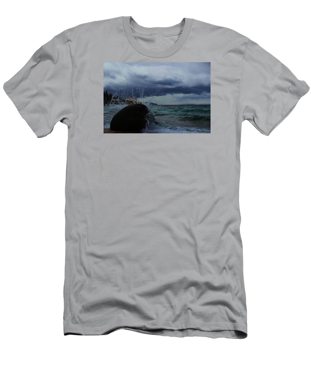 Lake Tahoe T-Shirt featuring the photograph Get Splashed by Sean Sarsfield