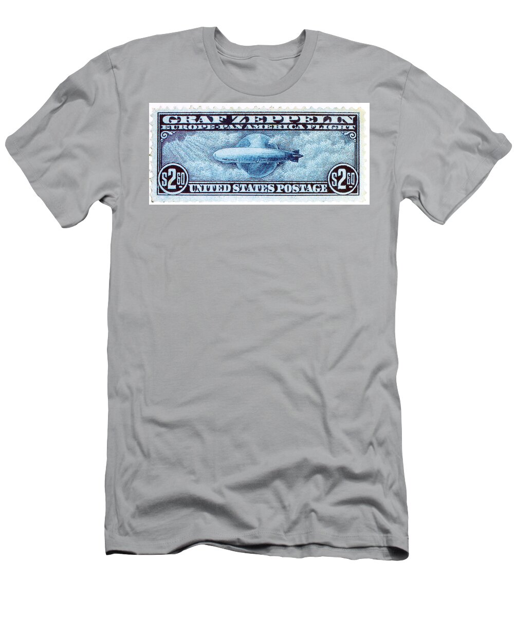 Philately T-Shirt featuring the photograph Graf Zeppelin, U.S. Postage Stamp, 1930 by Science Source