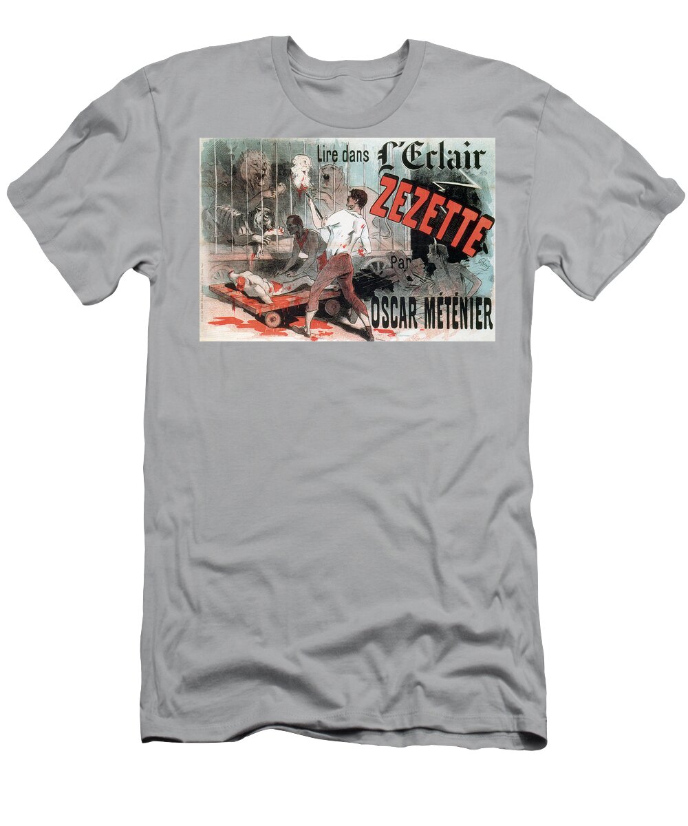 Fine Arts T-Shirt featuring the photograph Grand Guignol Poster, Jules Chret, 1890 by Science Source