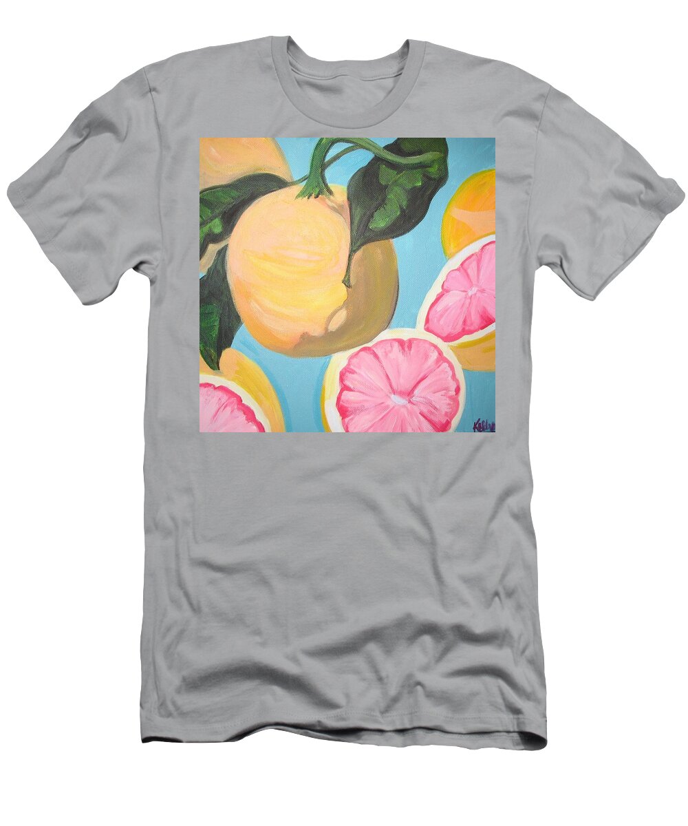 Fruit T-Shirt featuring the painting Grapefruit by Kelly Simpson Hagen