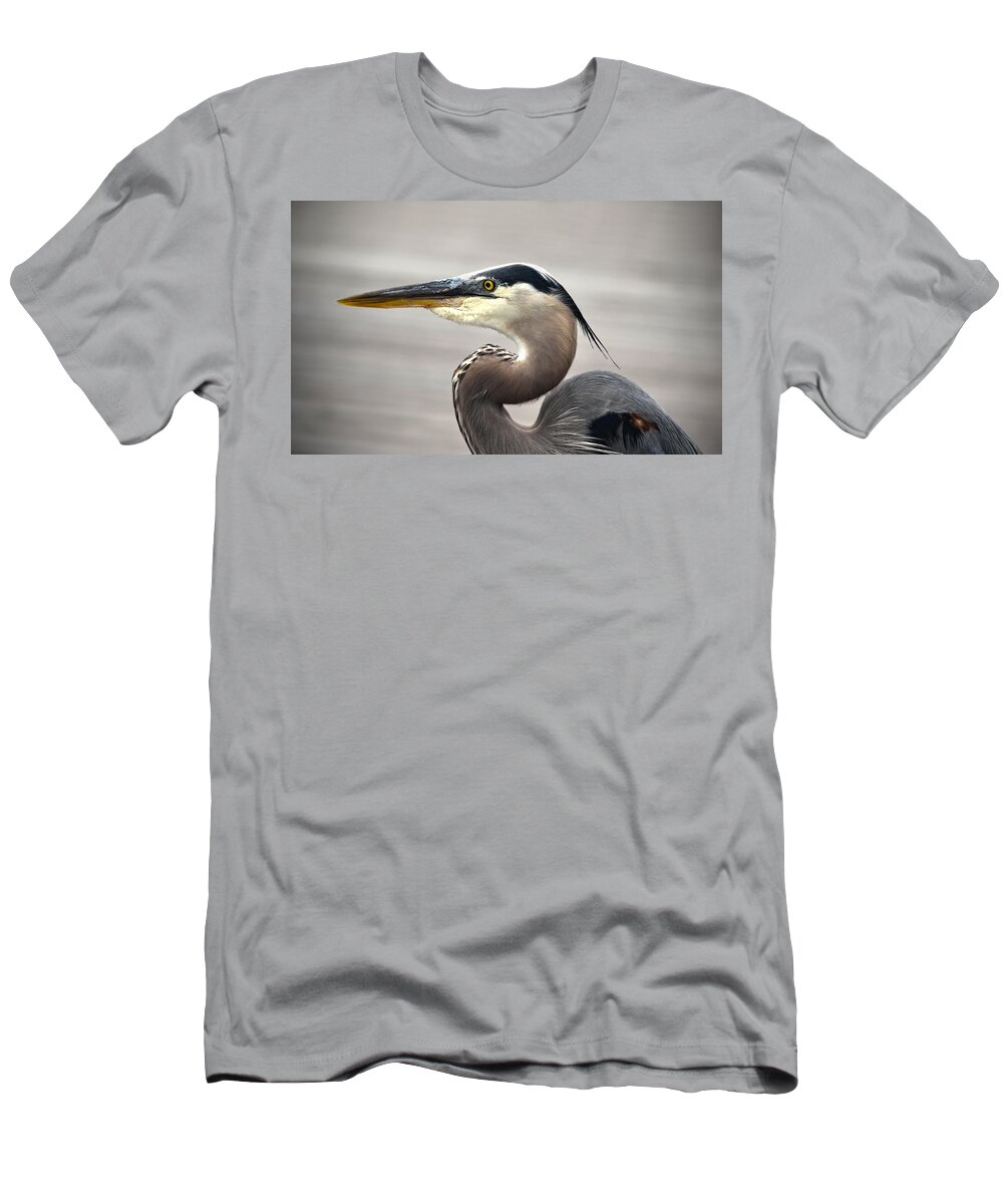 Great Blue Heron T-Shirt featuring the photograph Great Blue Heron Portrait by Sandi OReilly