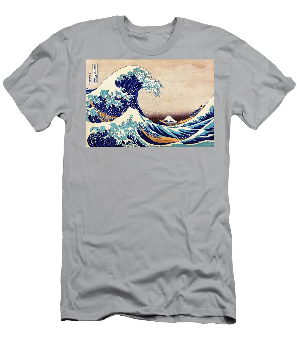 Great Wave Off Kanagawa Japanese Art T-Shirt by Masterpieces Of Art Gallery  - Fine Art America