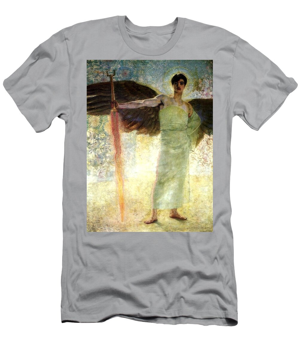 Guardian T-Shirt featuring the painting Guardian of Paradise by Franz von Stuck