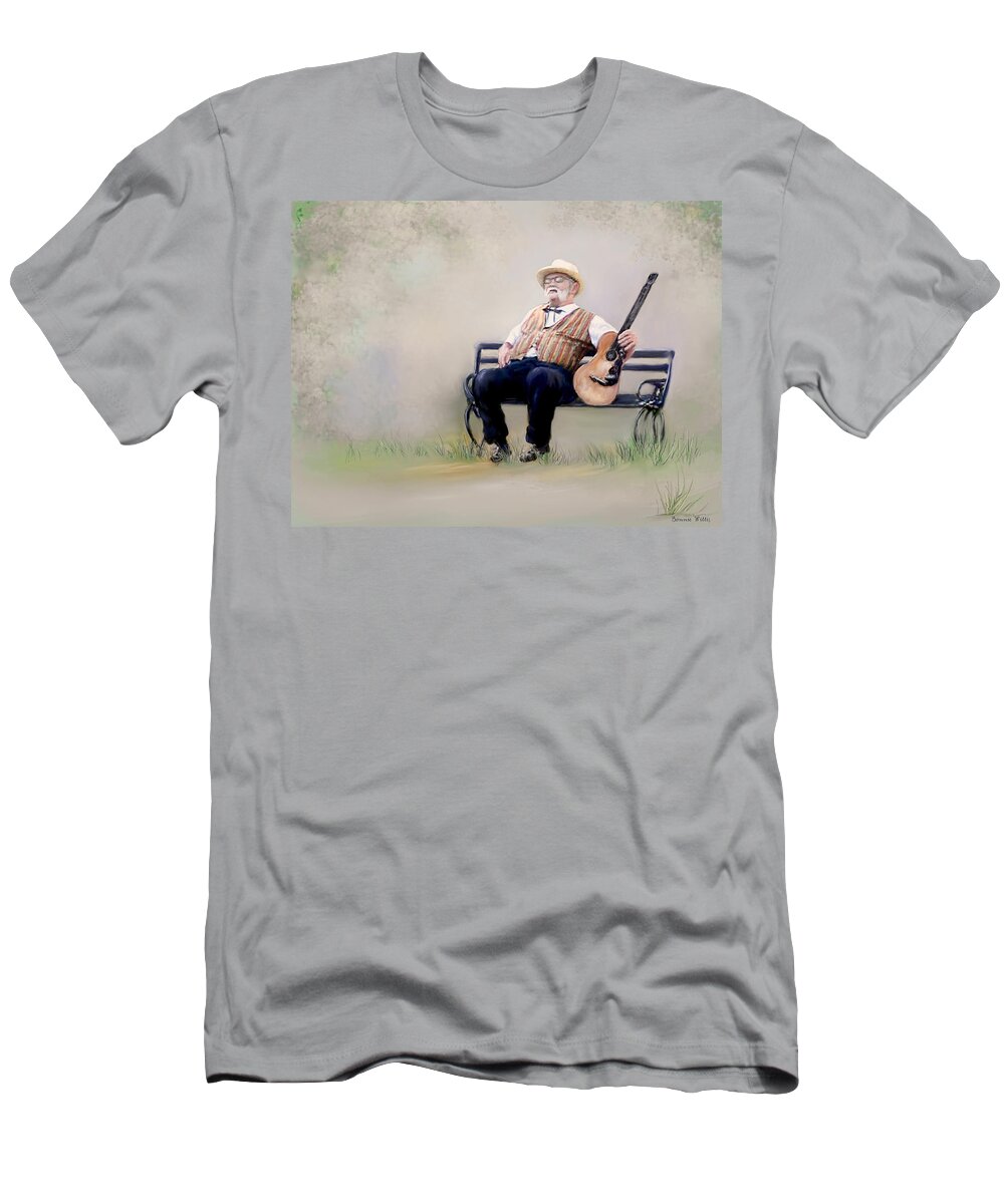 Man T-Shirt featuring the photograph Guitar Man by Bonnie Willis