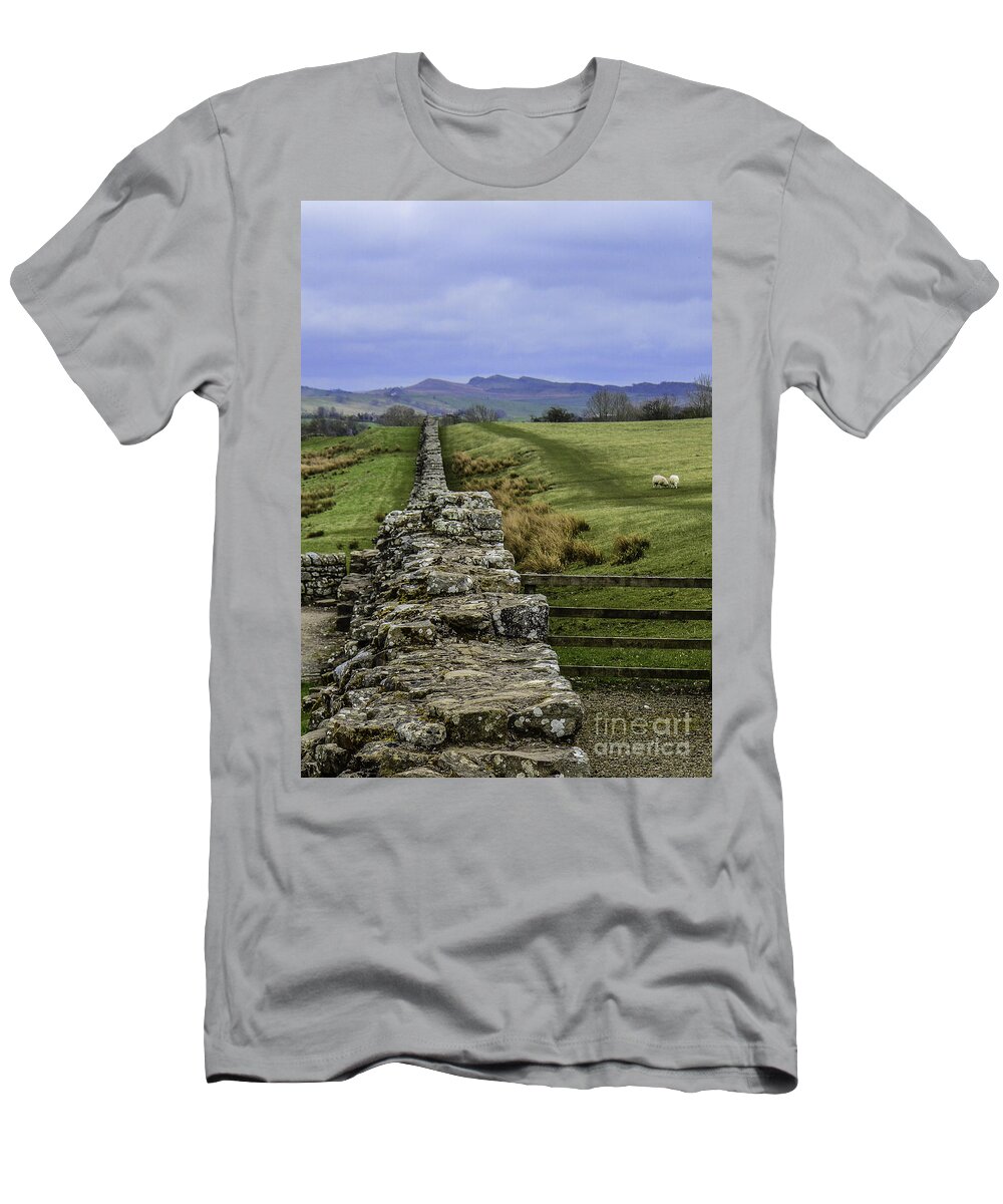 M C Story T-Shirt featuring the photograph Hadrian's Wall by Mary Carol Story