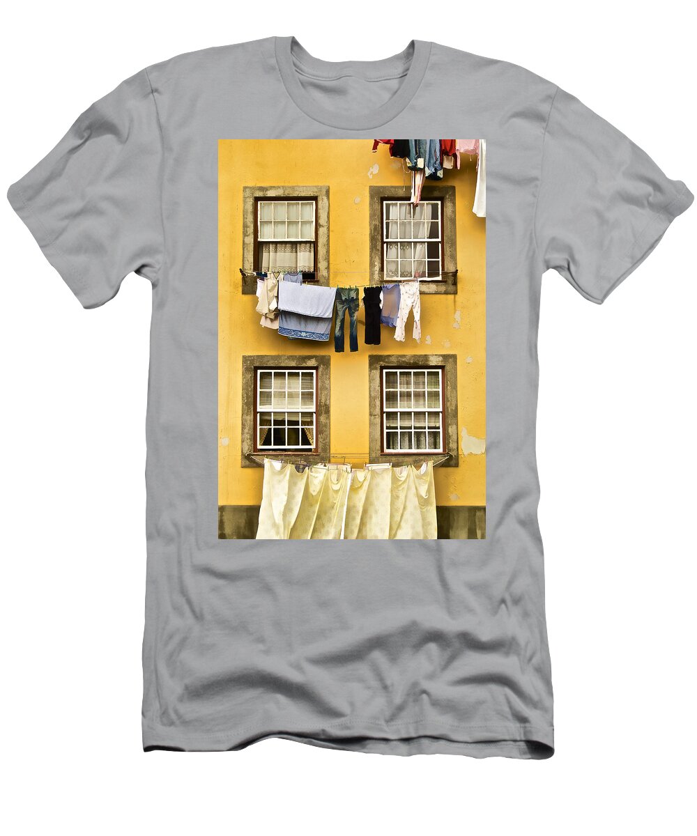 Art T-Shirt featuring the photograph Hanging Clothes of Old World Europe by David Letts
