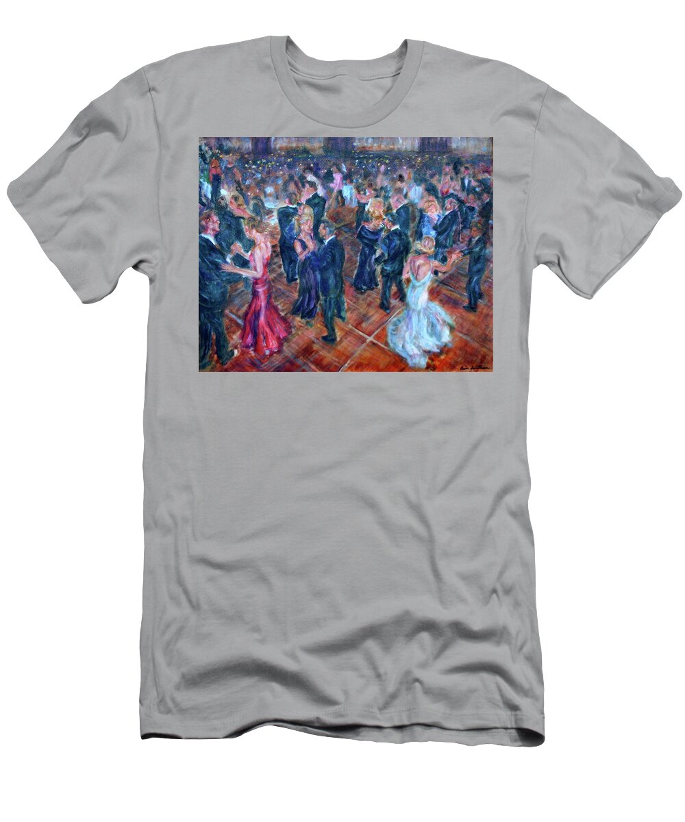 Dancing T-Shirt featuring the painting Having a Ball - Dancers by Quin Sweetman