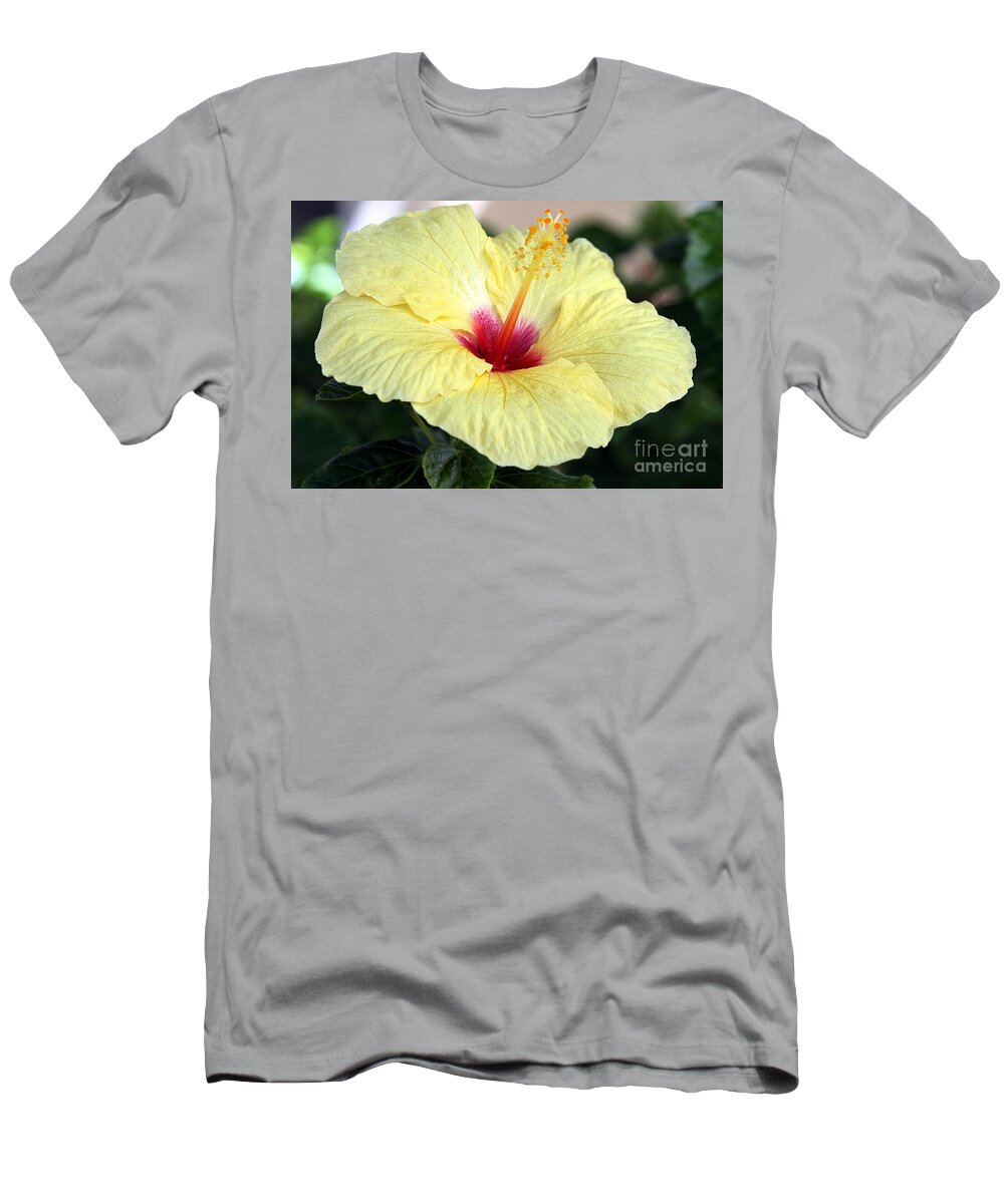 Yellow Hibiscus T-Shirt featuring the photograph Hawaii's Yellow Hibiscus by Elizabeth Winter