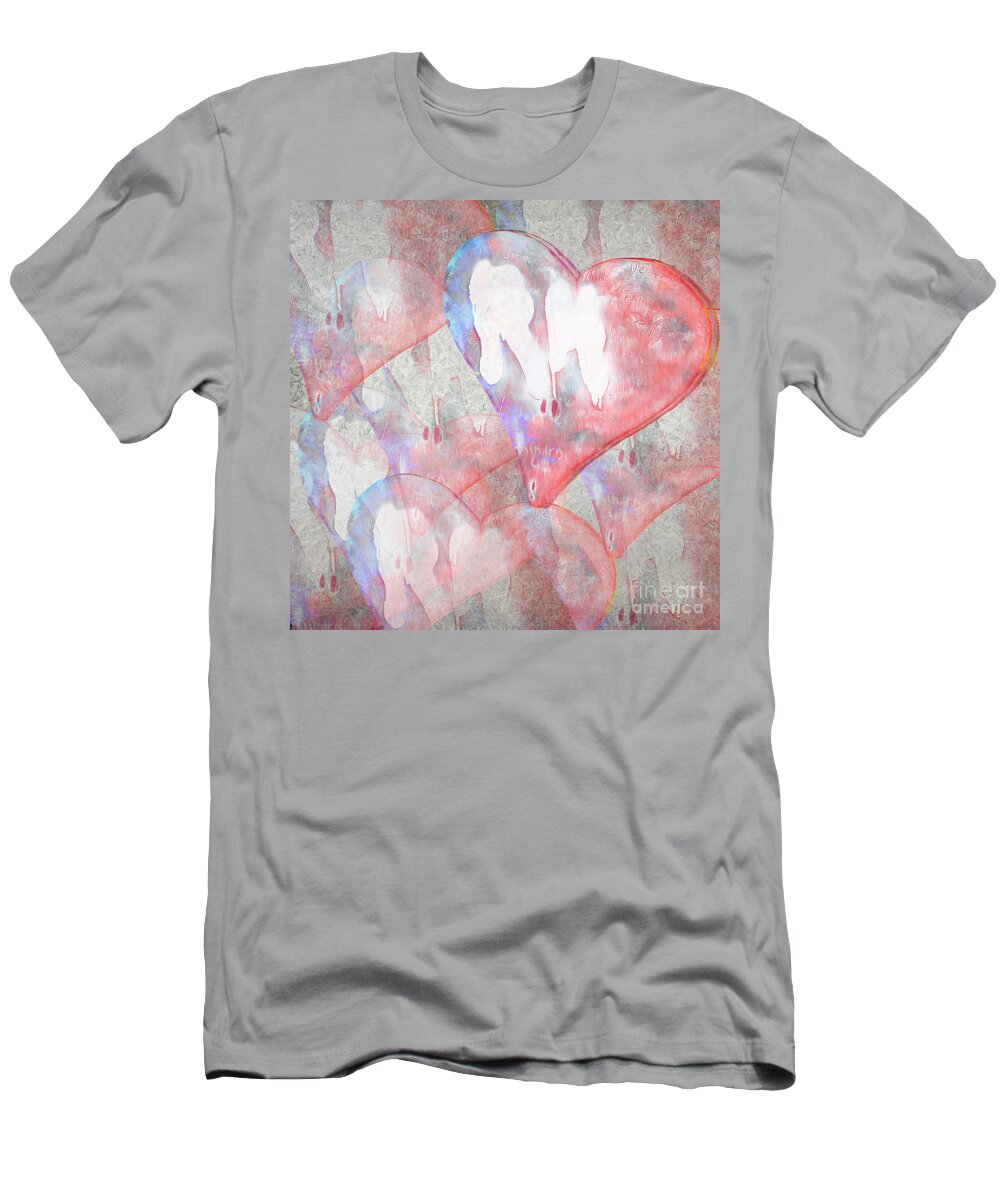 Abstract T-Shirt featuring the photograph Hearts 15 Square by Edward Fielding