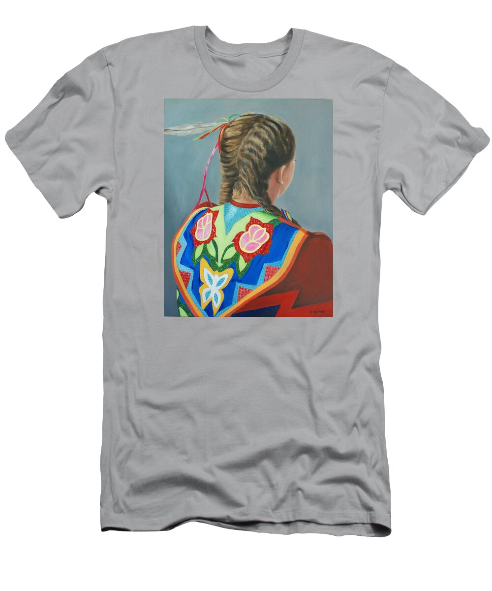Native American T-Shirt featuring the painting Heritage by Jill Ciccone Pike