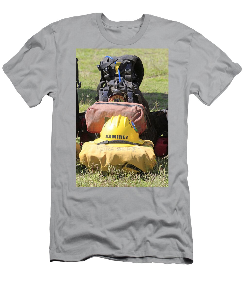 Lafd T-Shirt featuring the photograph Hero's Gear by Shoal Hollingsworth
