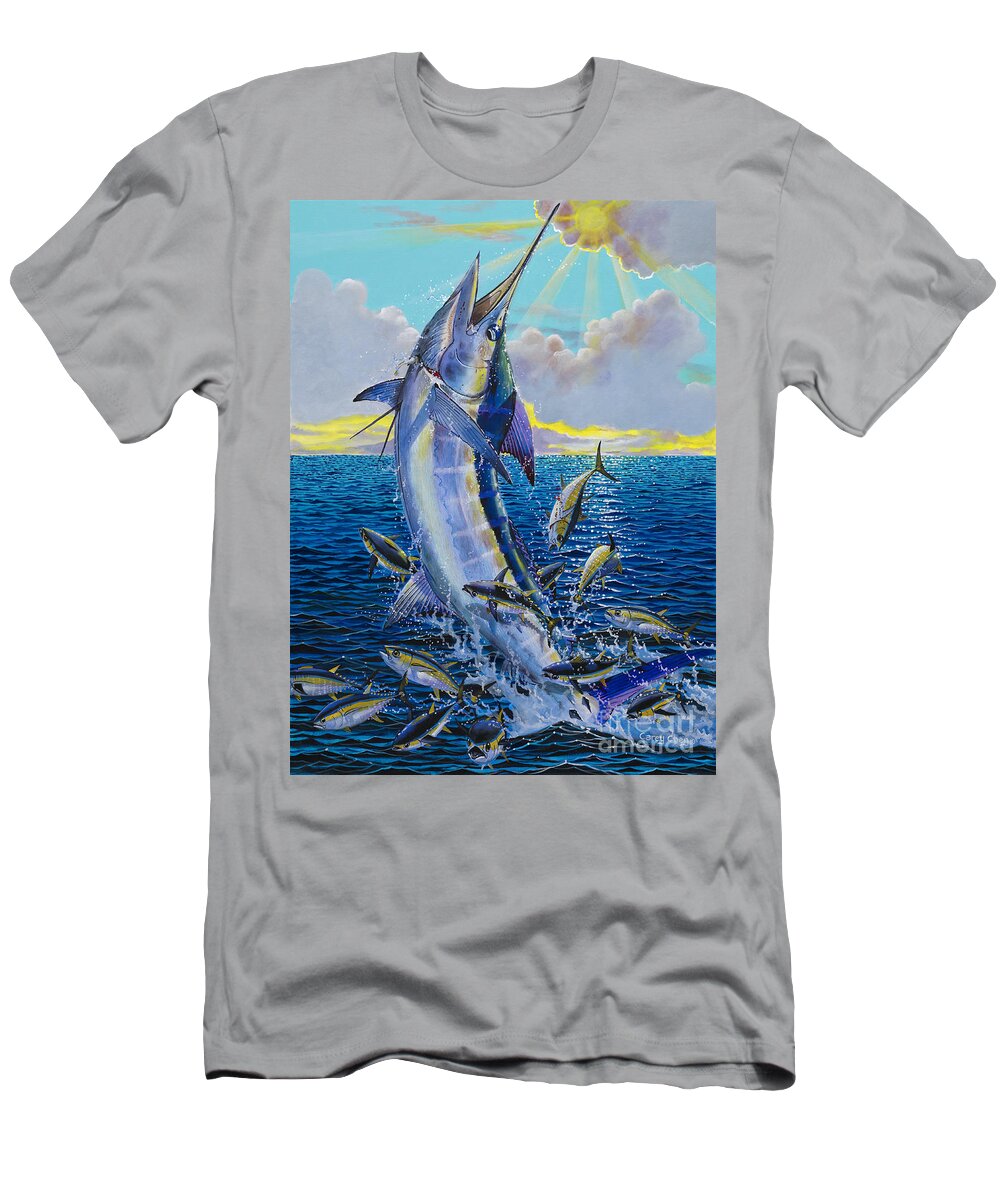 Marlin T-Shirt featuring the painting Hit and Miss Off0084 by Carey Chen
