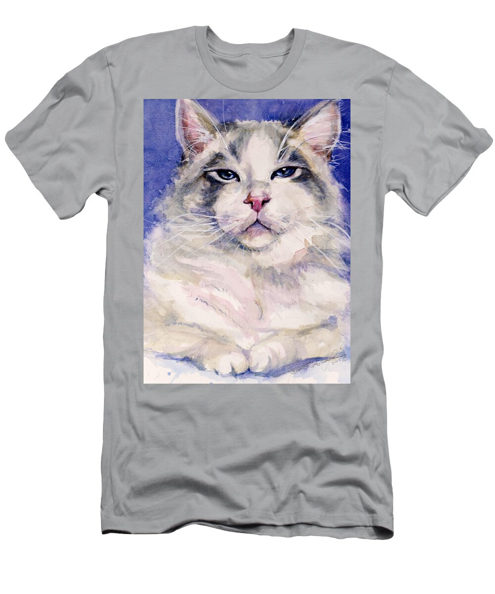 Cat T-Shirt featuring the painting Holding Court by Judith Levins
