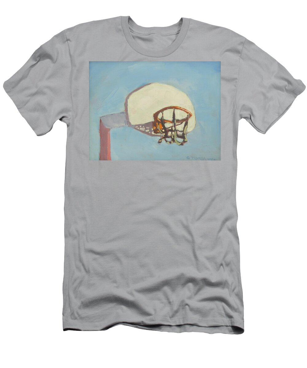 Basketball T-Shirt featuring the painting Hoop Dreams - Art by Bill Tomsa by Bill Tomsa