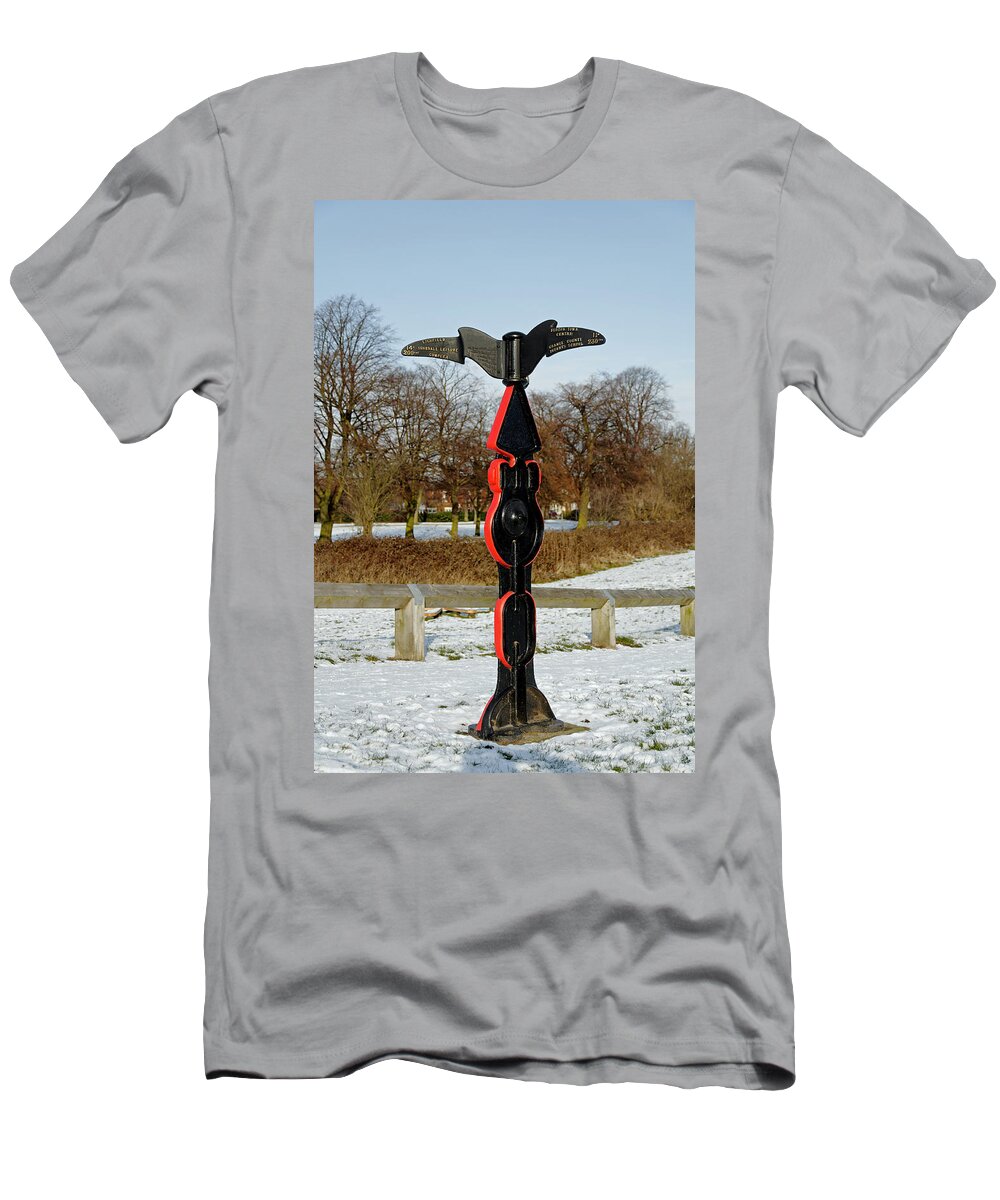 Burton On Trent T-Shirt featuring the photograph Horninglow Linear Park Signpost by Rod Johnson