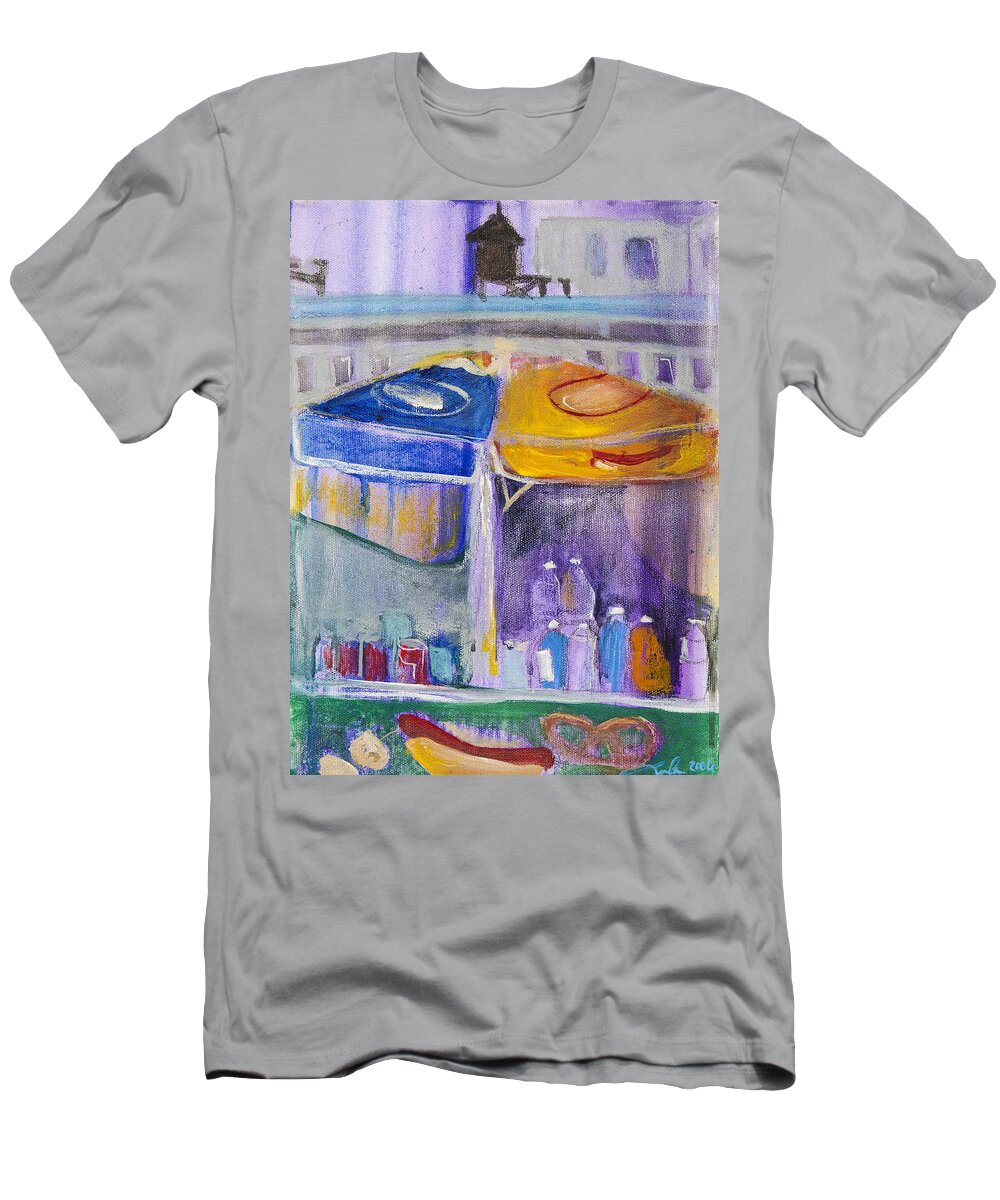 City T-Shirt featuring the painting Hot Dogs by Leela Payne