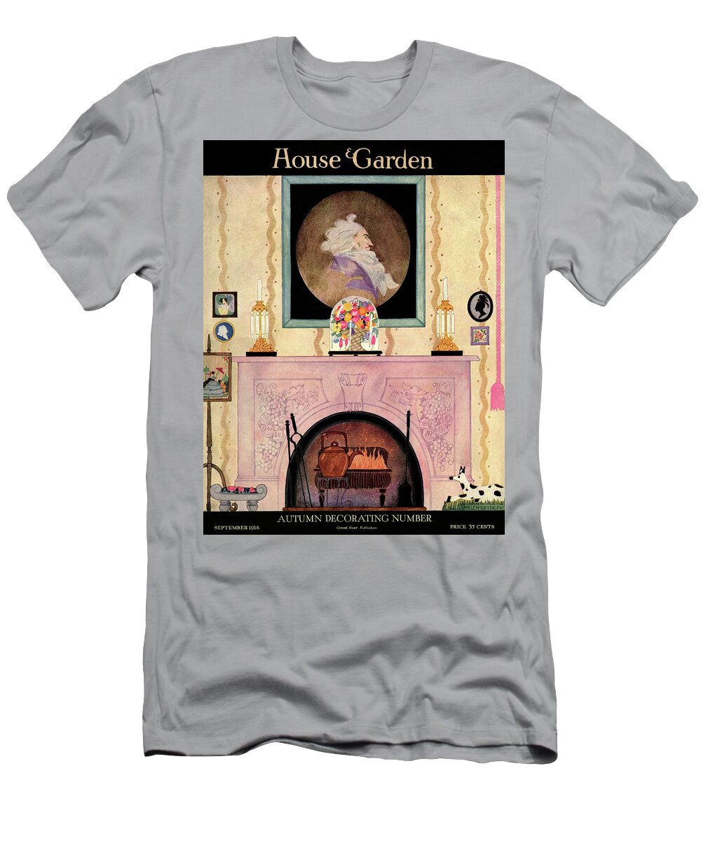 House And Garden T-Shirt featuring the photograph House And Garden Autumn Decorating Number Cover by Helen Dryden