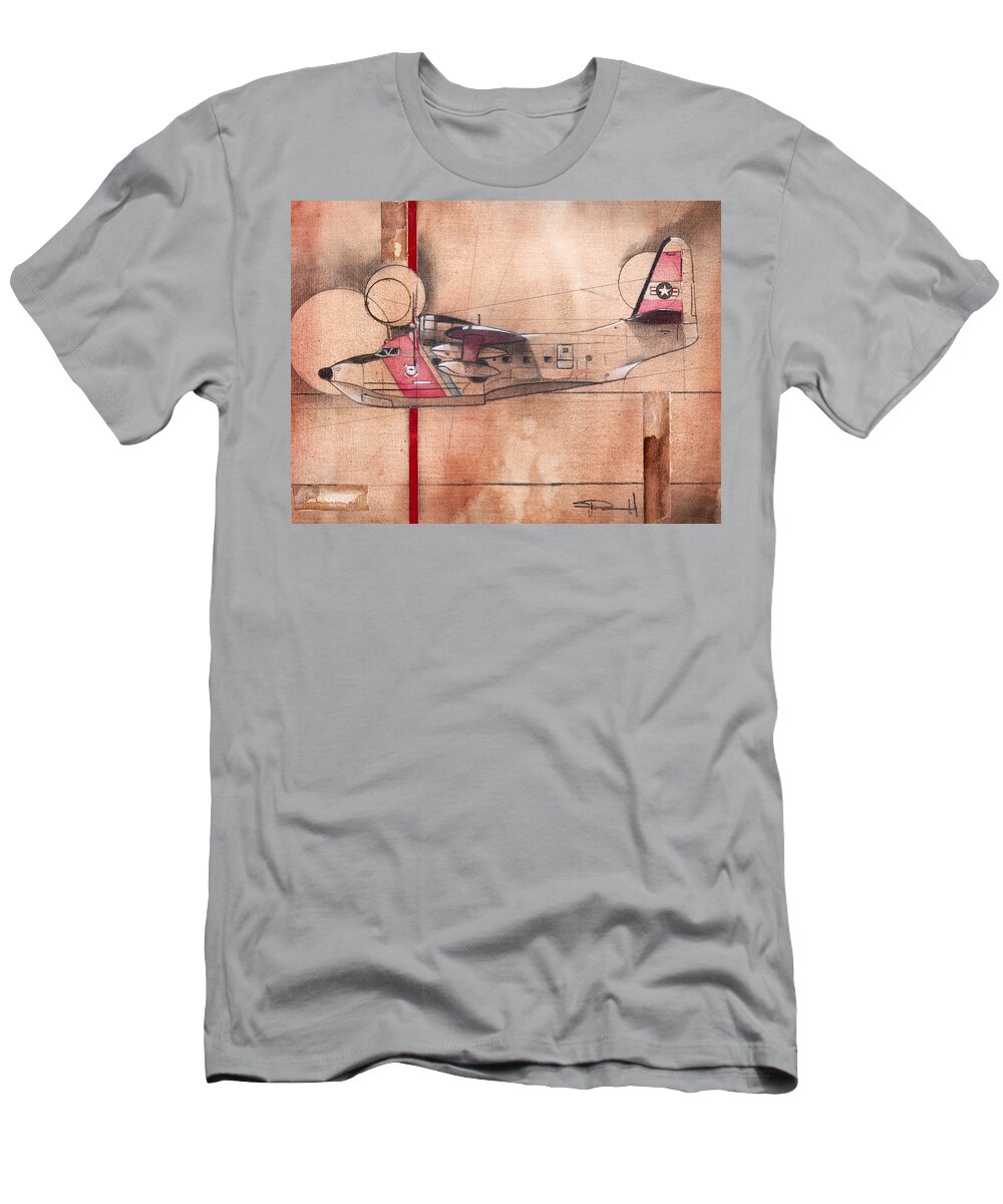 Aviation T-Shirt featuring the painting HU 16 Albatross by Sean Parnell