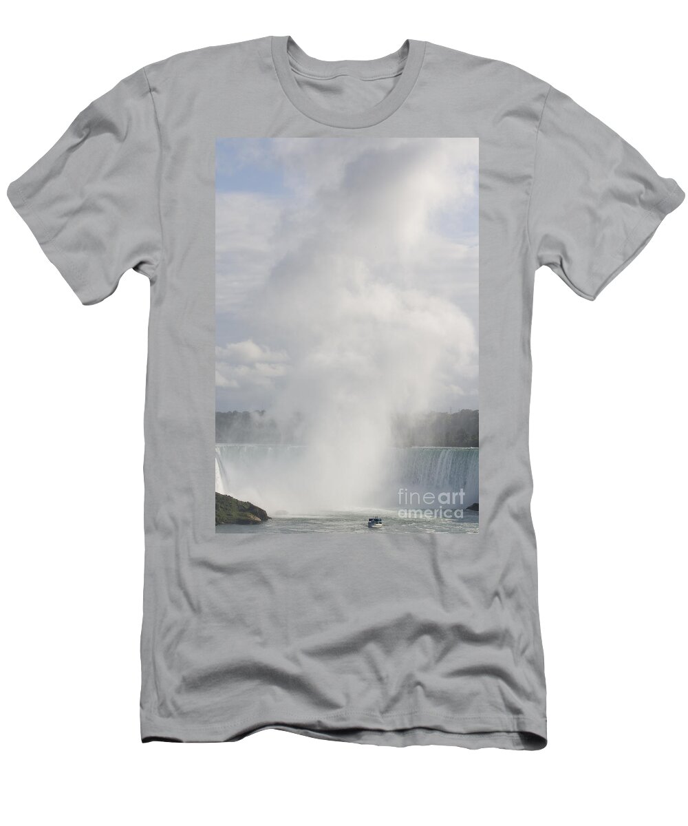 Blue T-Shirt featuring the photograph Huge water colum at Niagara falls by Patricia Hofmeester