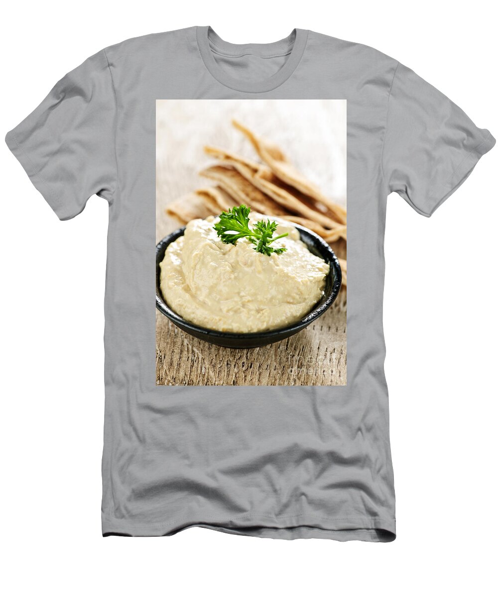 Decode valgfri salut Hummus with pita bread 1 T-Shirt by Elena Elisseeva - Pixels