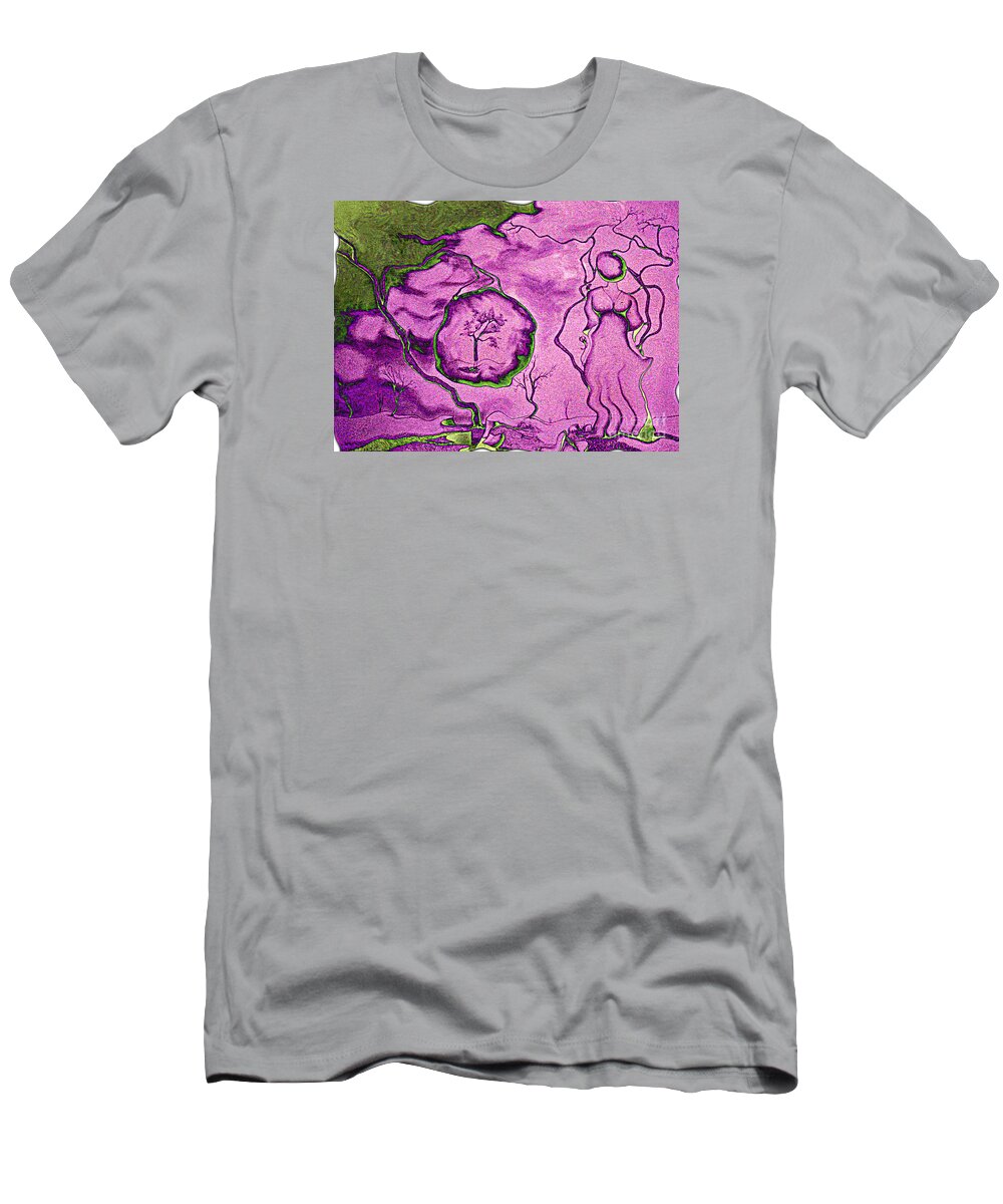 Pencil Drawing T-Shirt featuring the mixed media I am melting by David Neace