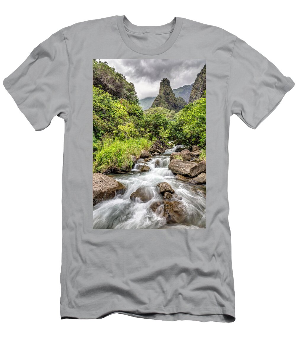 Iao T-Shirt featuring the photograph Iao Valley Maui by Pierre Leclerc Photography
