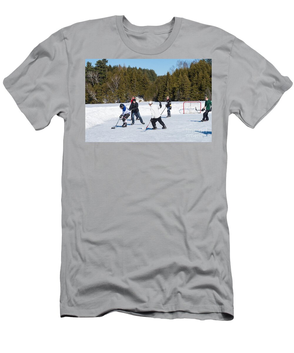 Ice T-Shirt featuring the photograph Ice Hockey Game by Les Palenik