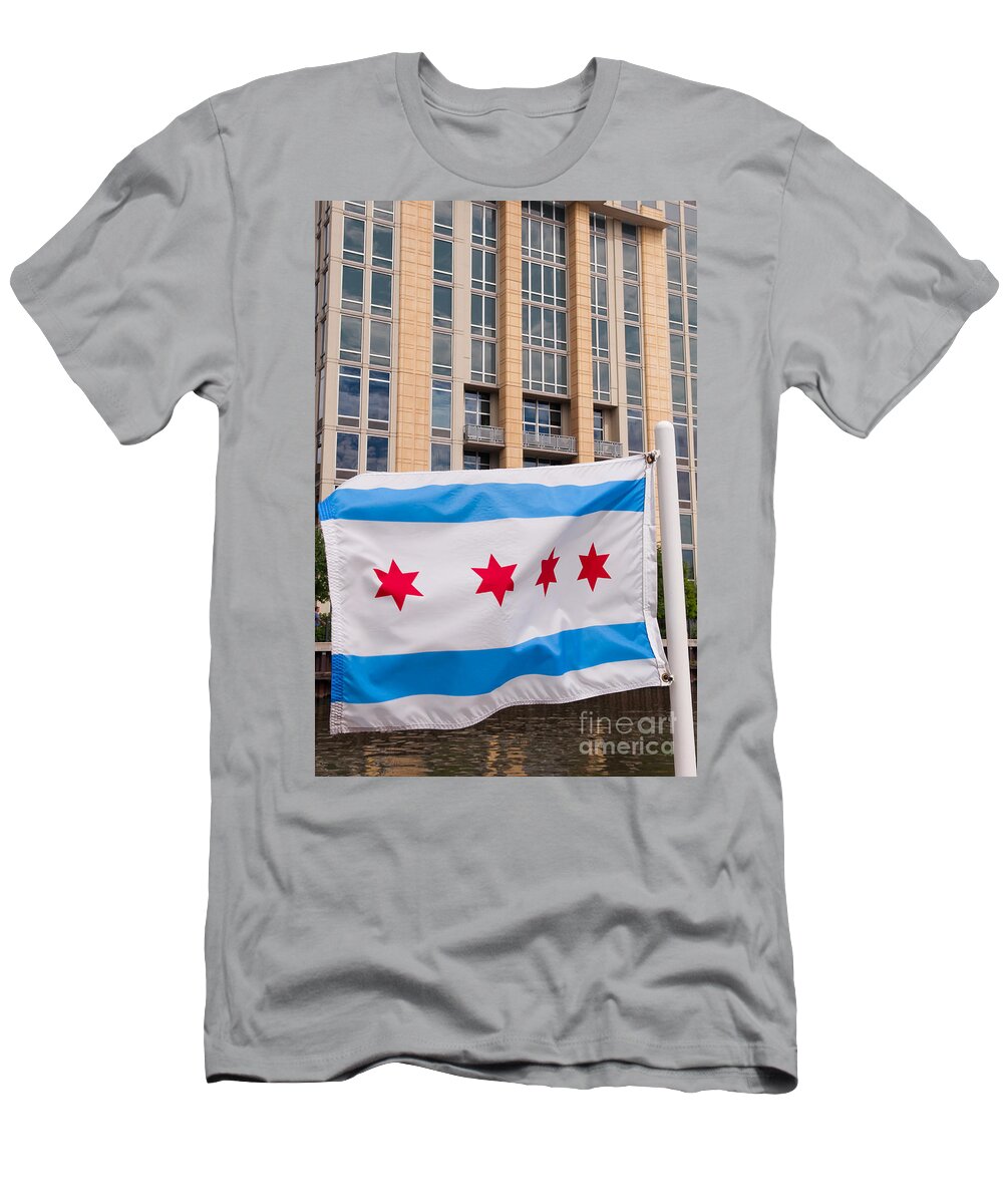 Flag T-Shirt featuring the photograph Illinois flag by Dejan Jovanovic