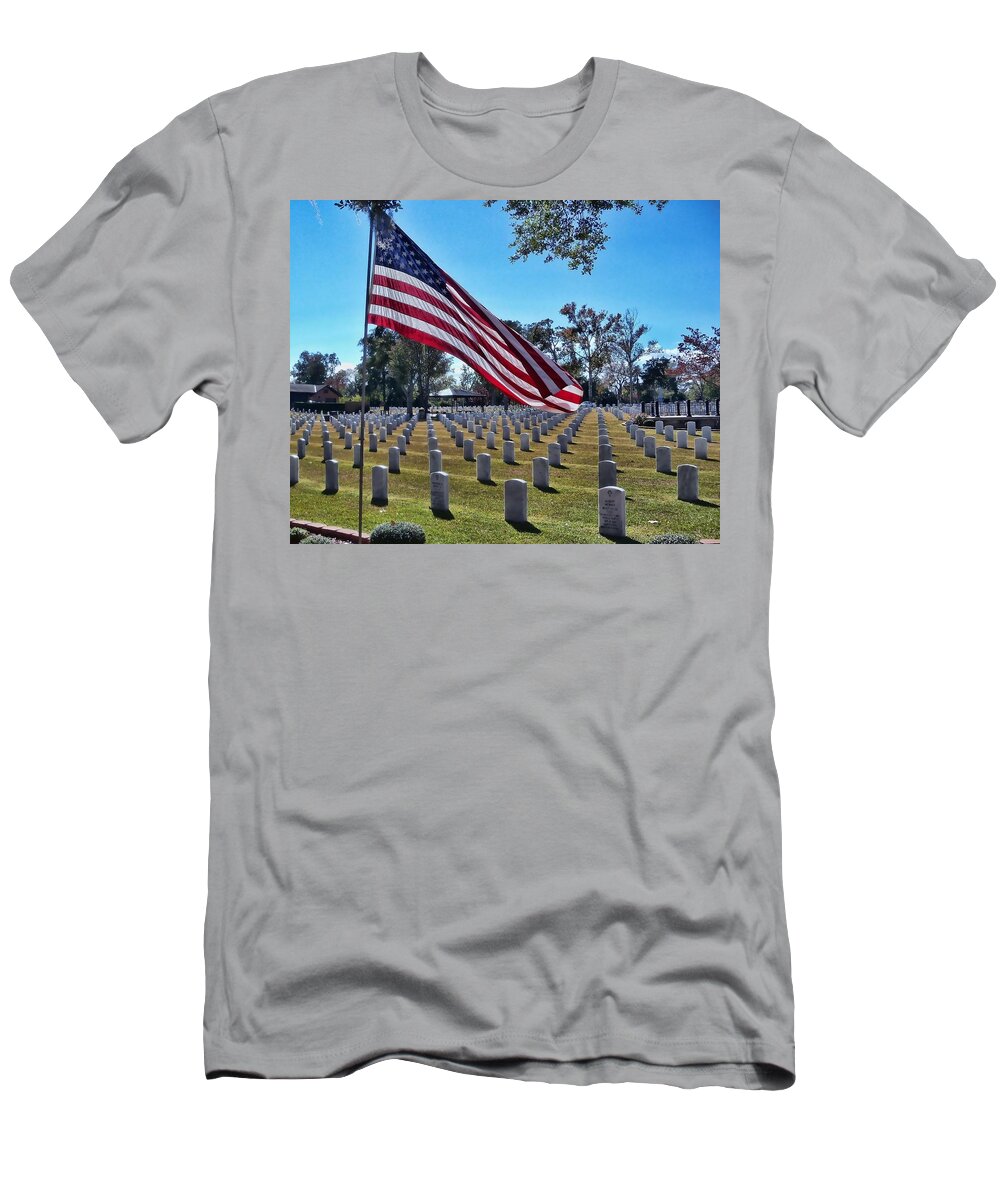 Victor Montgomery T-Shirt featuring the photograph In Honor Of Our Troops by Vic Montgomery
