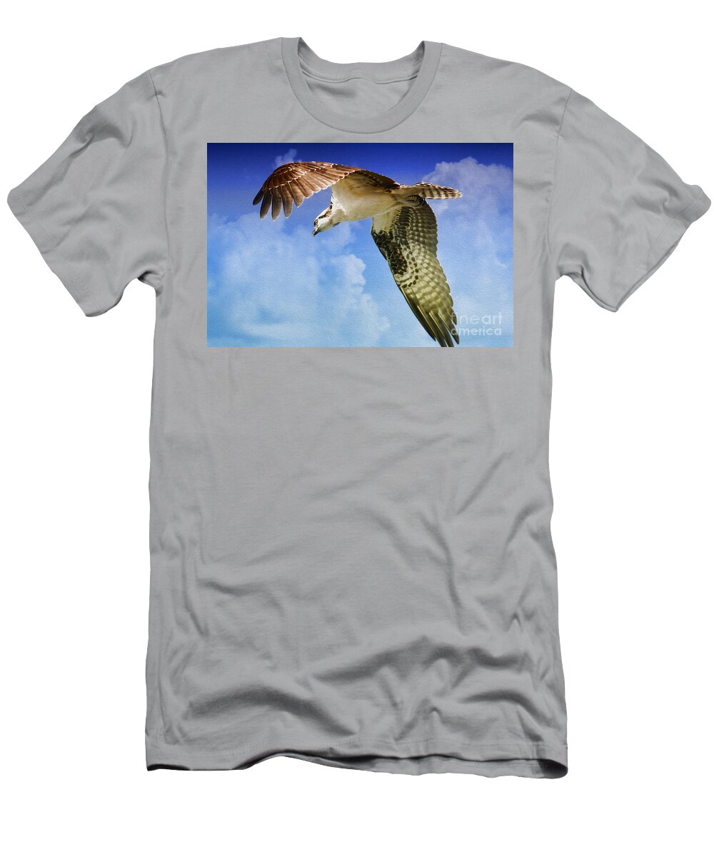 Osprey T-Shirt featuring the photograph In Search Of by Deborah Benoit