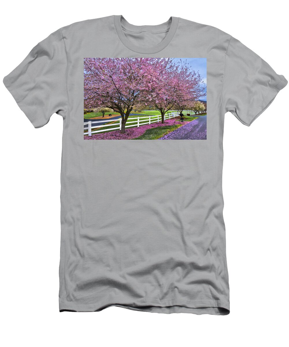 Andrews T-Shirt featuring the photograph In The Pink by Debra and Dave Vanderlaan