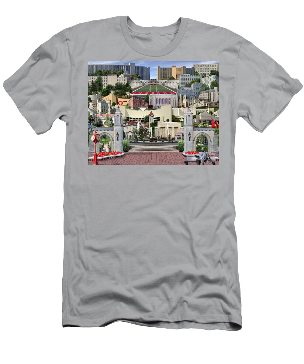 Indiana University T-Shirt featuring the digital art Indiana University Campus by Dave Lee