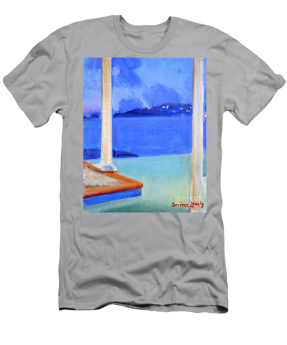 Infinity Pool T-Shirt featuring the painting Infinity Pool at Twilight by Candace Lovely