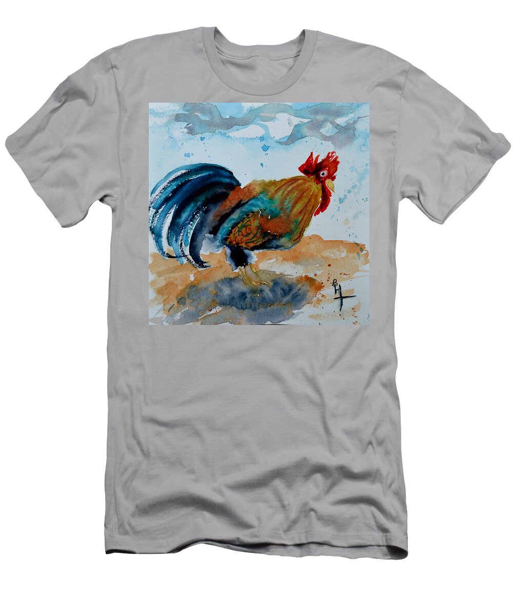 Rooster T-Shirt featuring the painting Innocent Rooster by Beverley Harper Tinsley