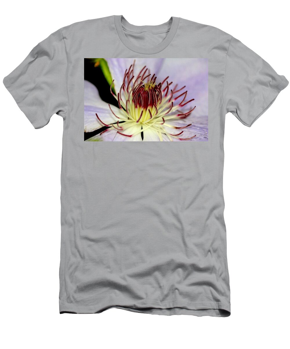 Flower T-Shirt featuring the photograph Inside a Clematis by Karen Silvestri