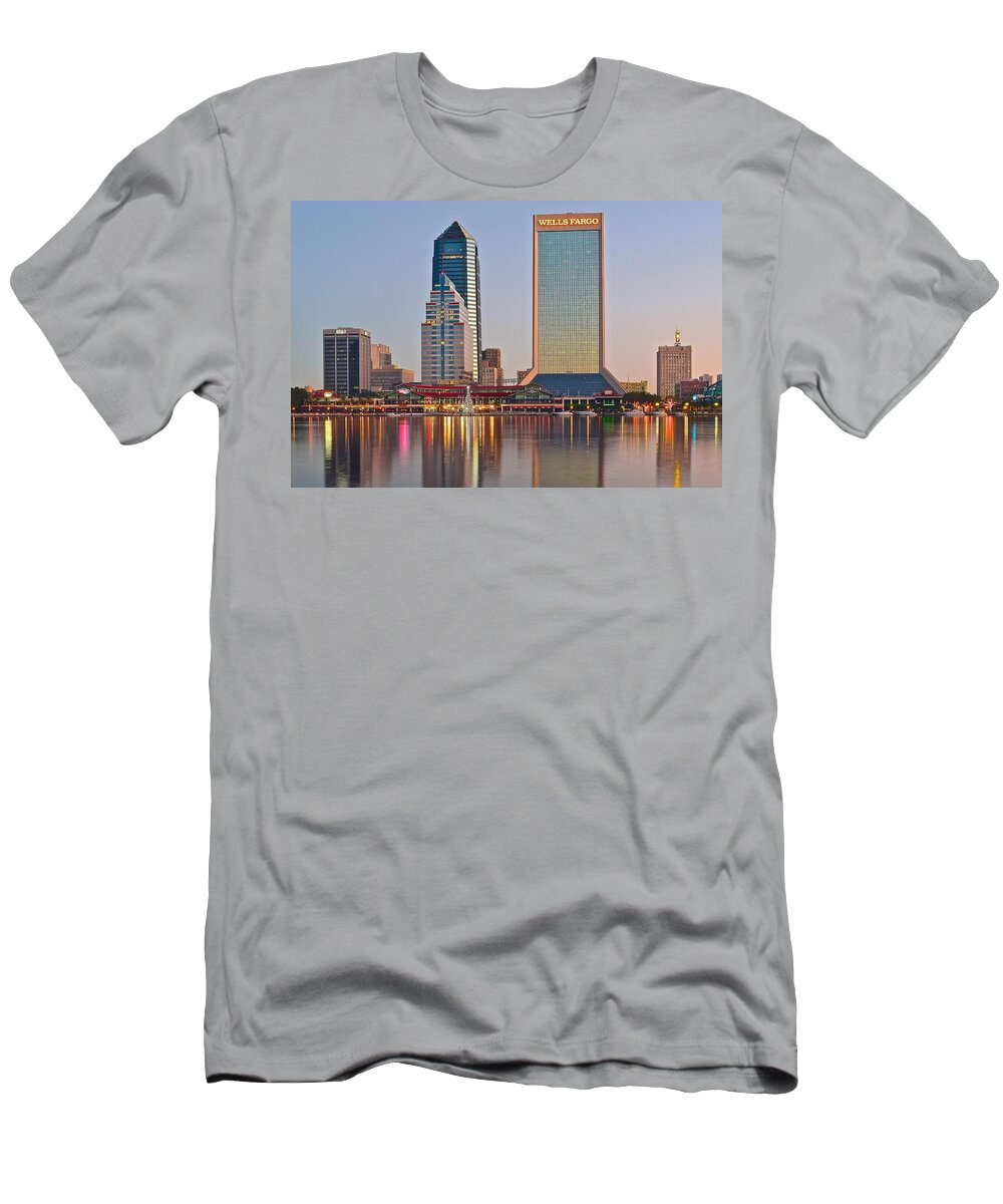 Jacksonville T-Shirt featuring the photograph Jacksonville Over St Johns River by Frozen in Time Fine Art Photography