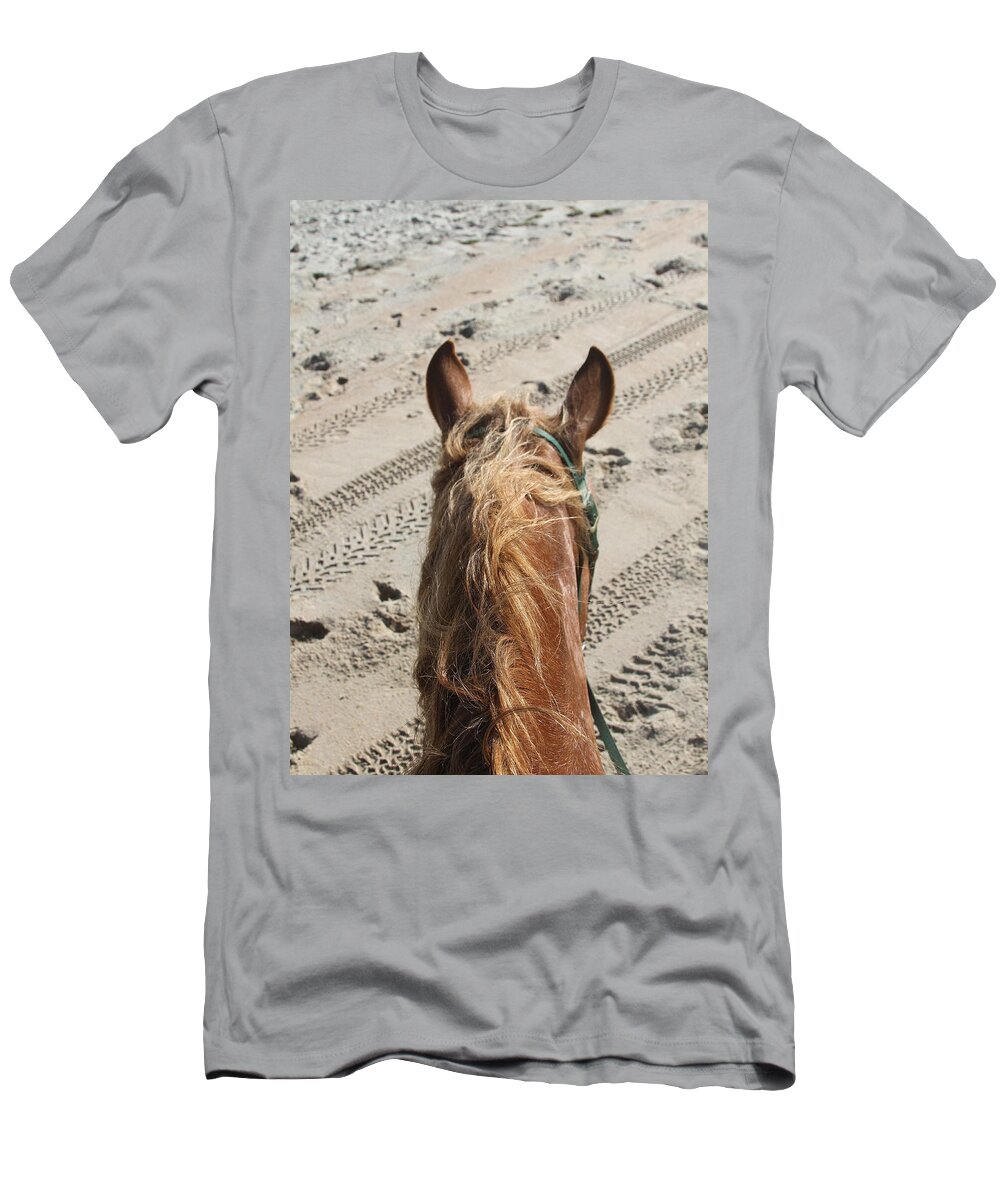 Horse T-Shirt featuring the photograph Jac's Ears 2 by Cathy Lindsey
