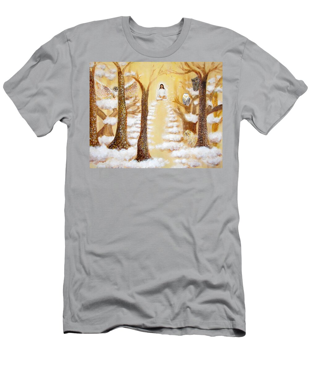 Christ T-Shirt featuring the painting Jesus Art - The Christ Childs Asleep by Ashleigh Dyan Bayer