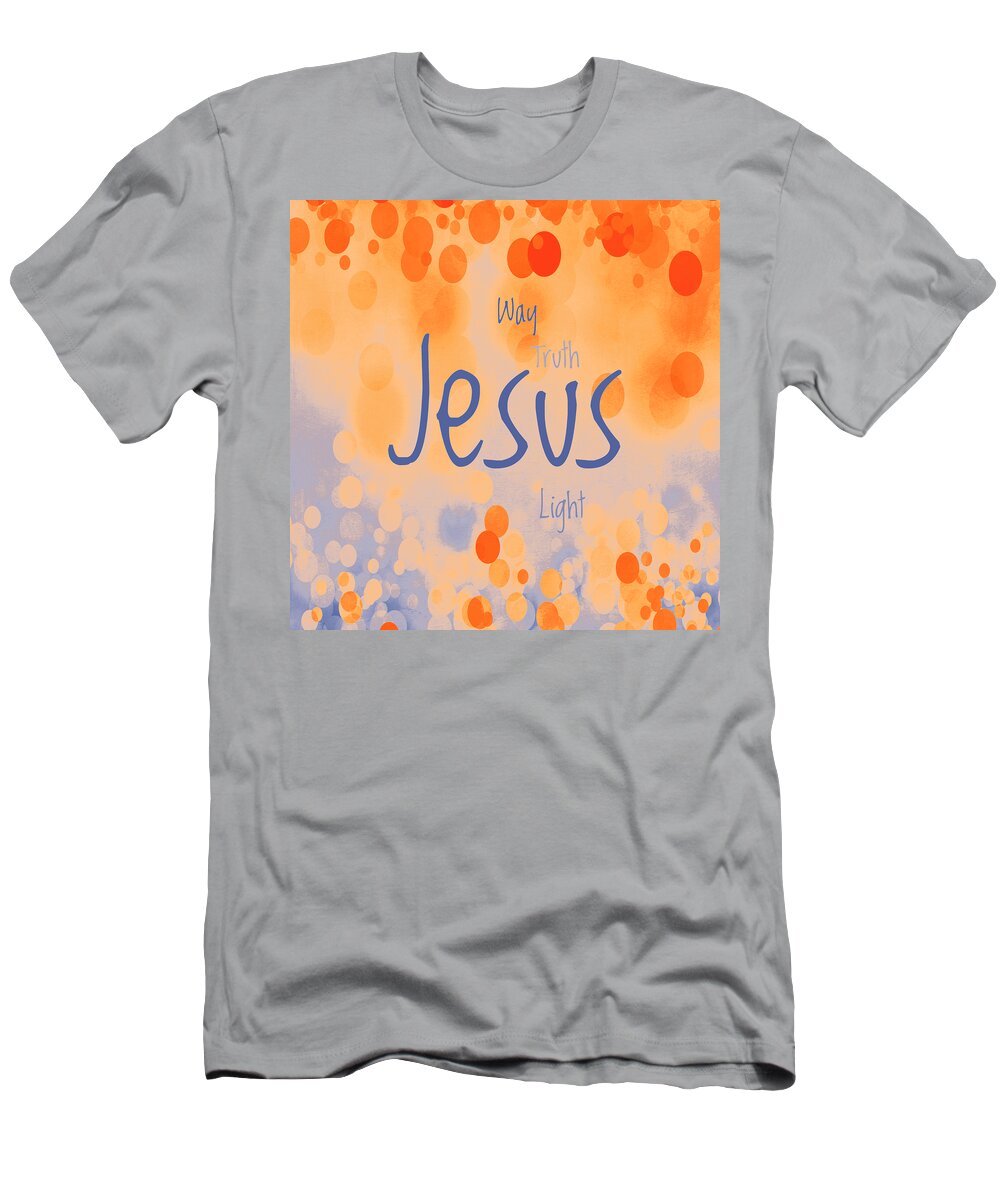Advocate T-Shirt featuring the mixed media Jesus Light 2 by Angelina Tamez