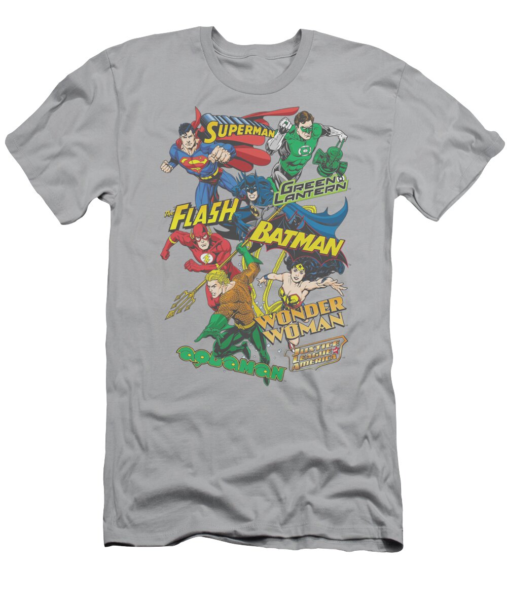 Justice League Of America T-Shirt featuring the digital art Jla - Justice Collage by Brand A