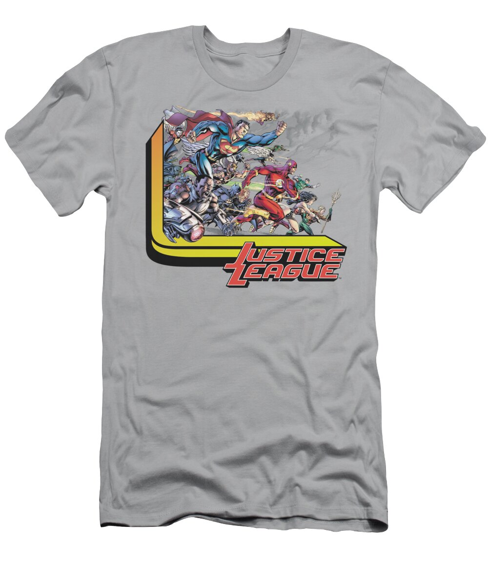Justice League Of America T-Shirt featuring the digital art Jla - Ready To Fight by Brand A