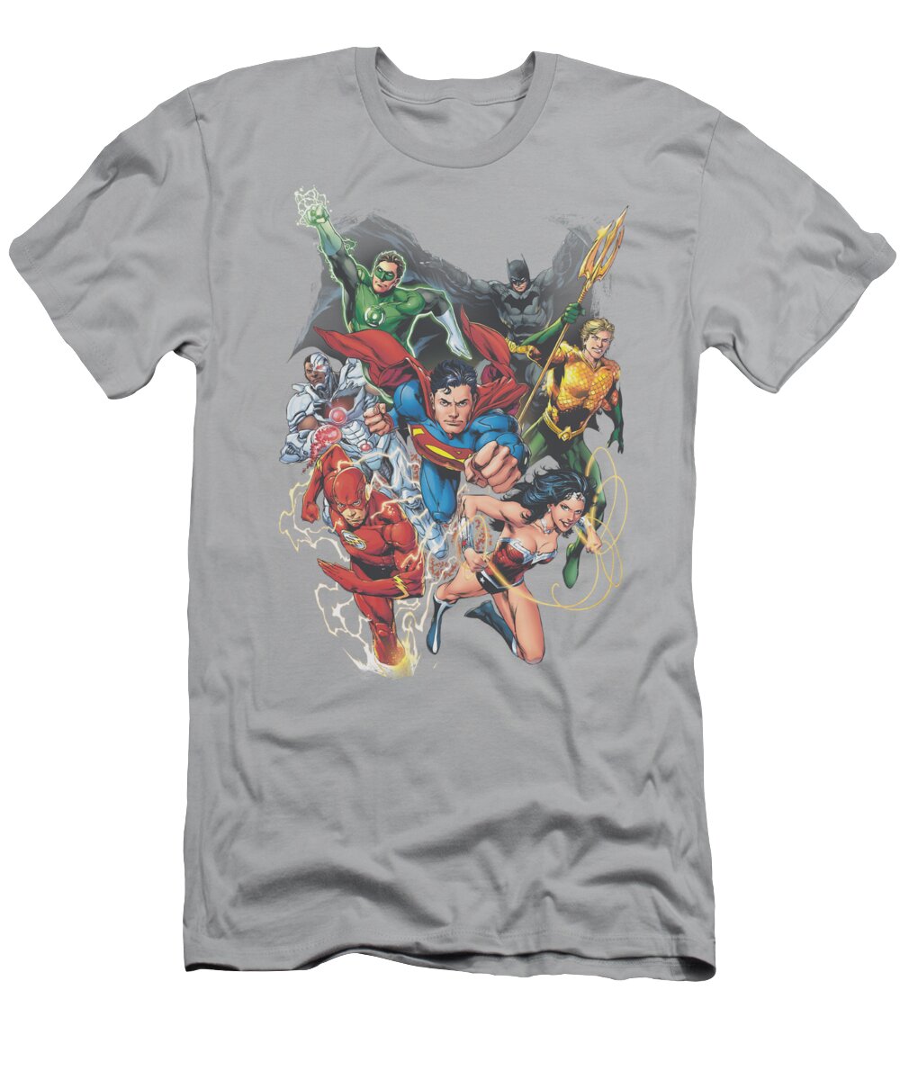 Justice League Of America T-Shirt featuring the digital art Jla - Refuse To Give Up by Brand A