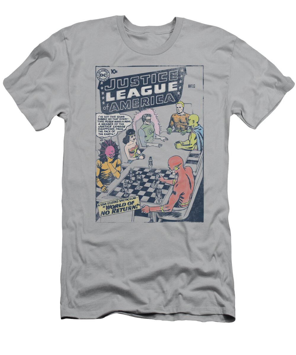 Justice League Of America T-Shirt featuring the digital art Jla - World Of No Return by Brand A