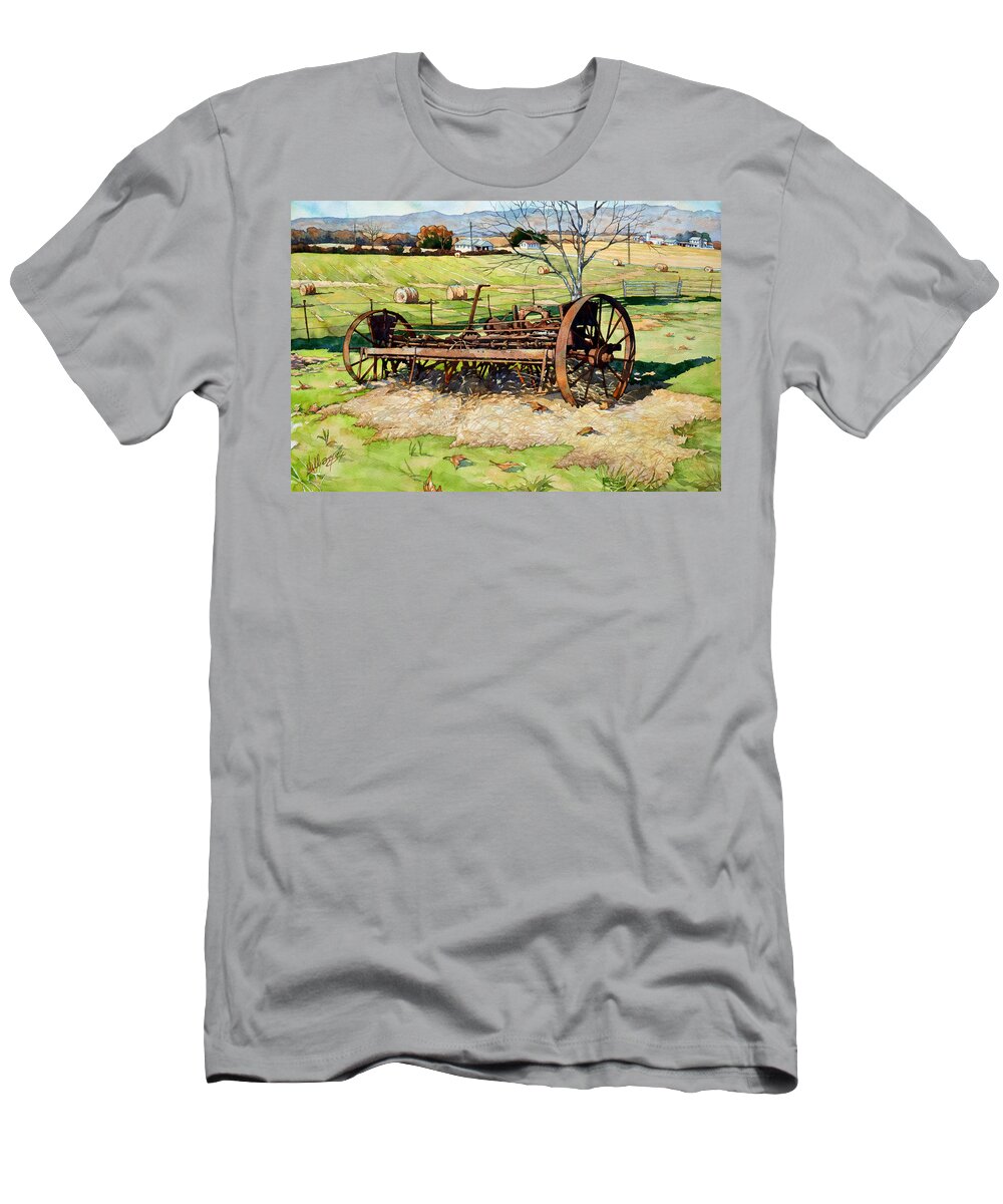 Watercolor T-Shirt featuring the painting Joy of Rust by Mick Williams