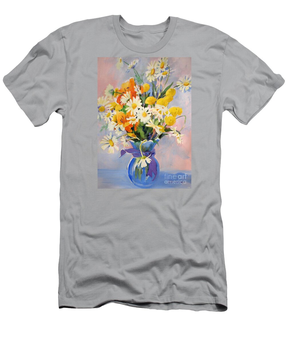 Painting T-Shirt featuring the painting July Summer Arrangement by Kathy Braud